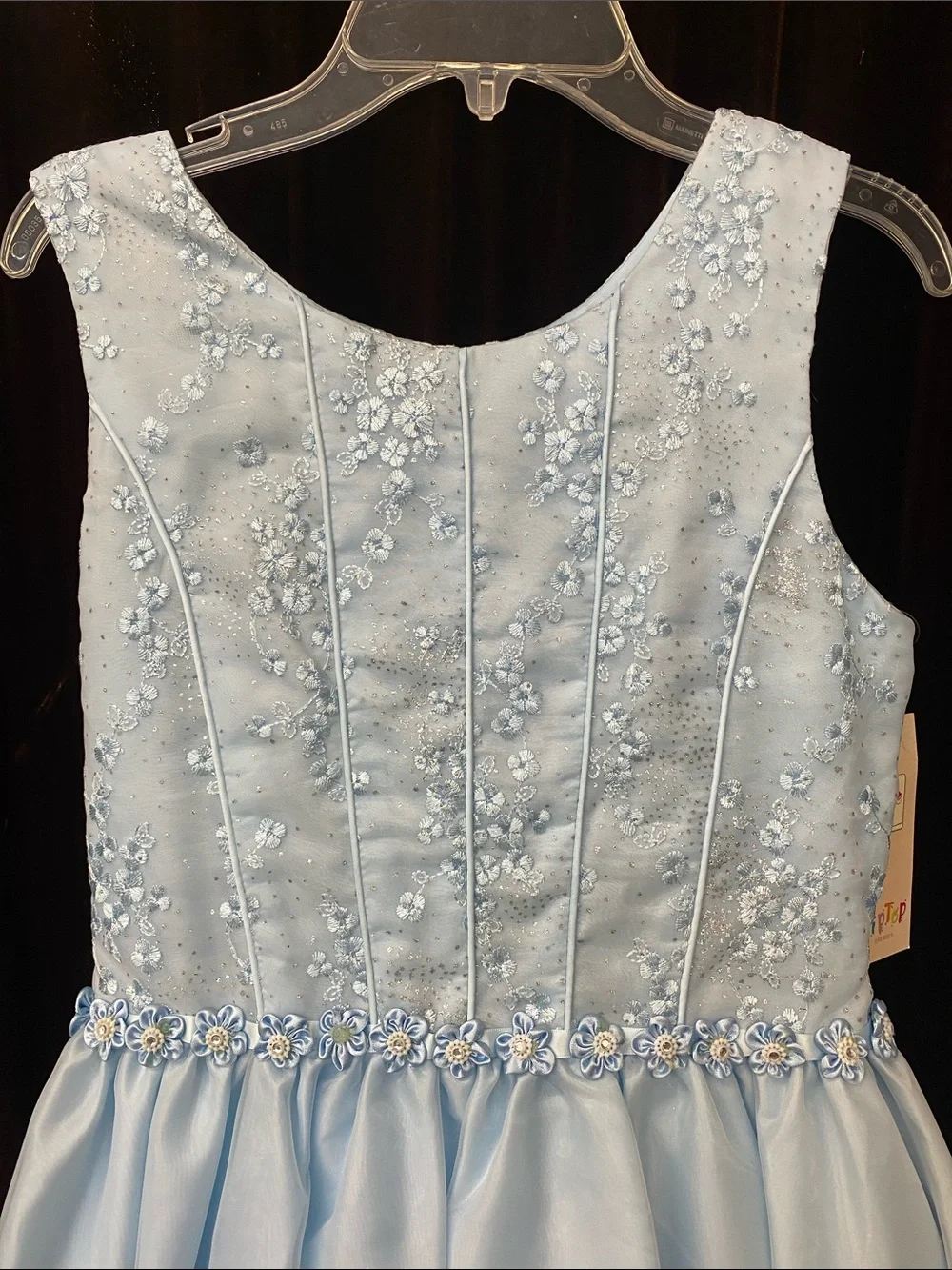 Classic Light Blue Beaded Girls' Formal Dress